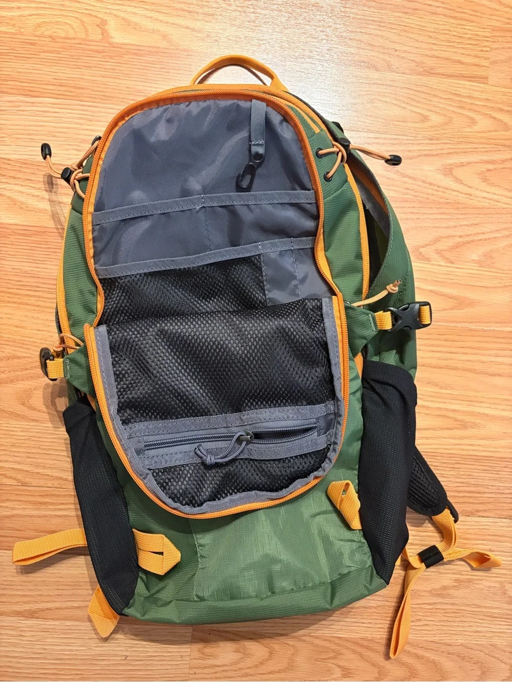 Columbia Green Backpack with Yellow Accents